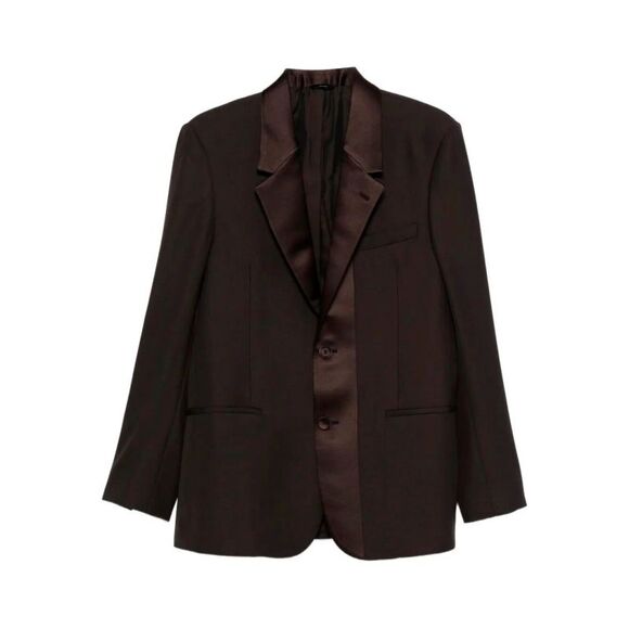 Fendi Men Wool Crepe And Satin Jacket